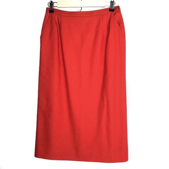 Pendleton 100% Wool Suits Set Blazer Jacket Sz 10 Skirt 12 Red Holiday Christmas - Picture 11 of 15